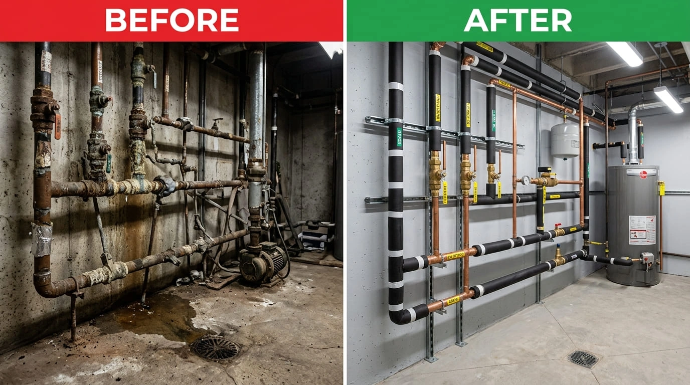 Commercial Plumbing Before and After Results Center Arva Plumbers Arvada, CO