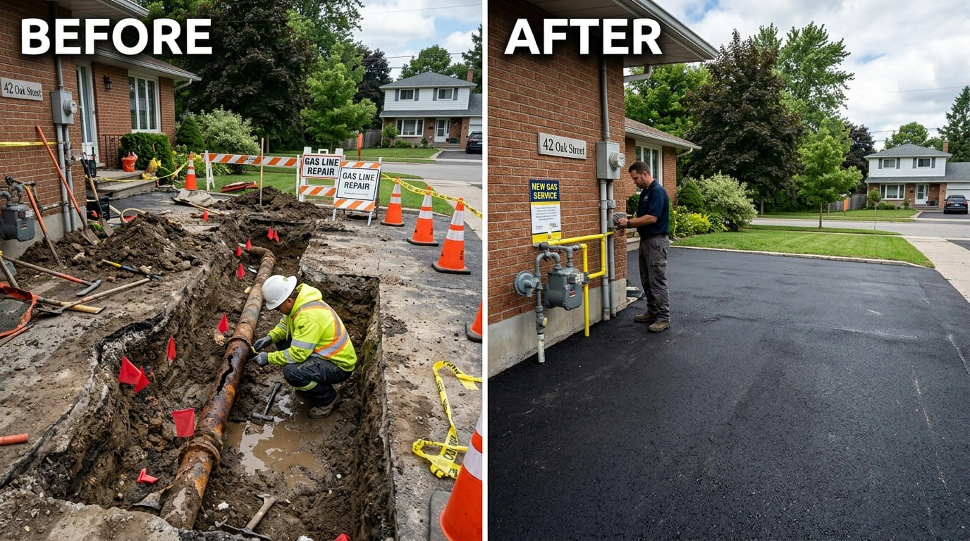 Gas Line Repair and Replacement Before and After Results Center Arva Plumbers Arvada, CO