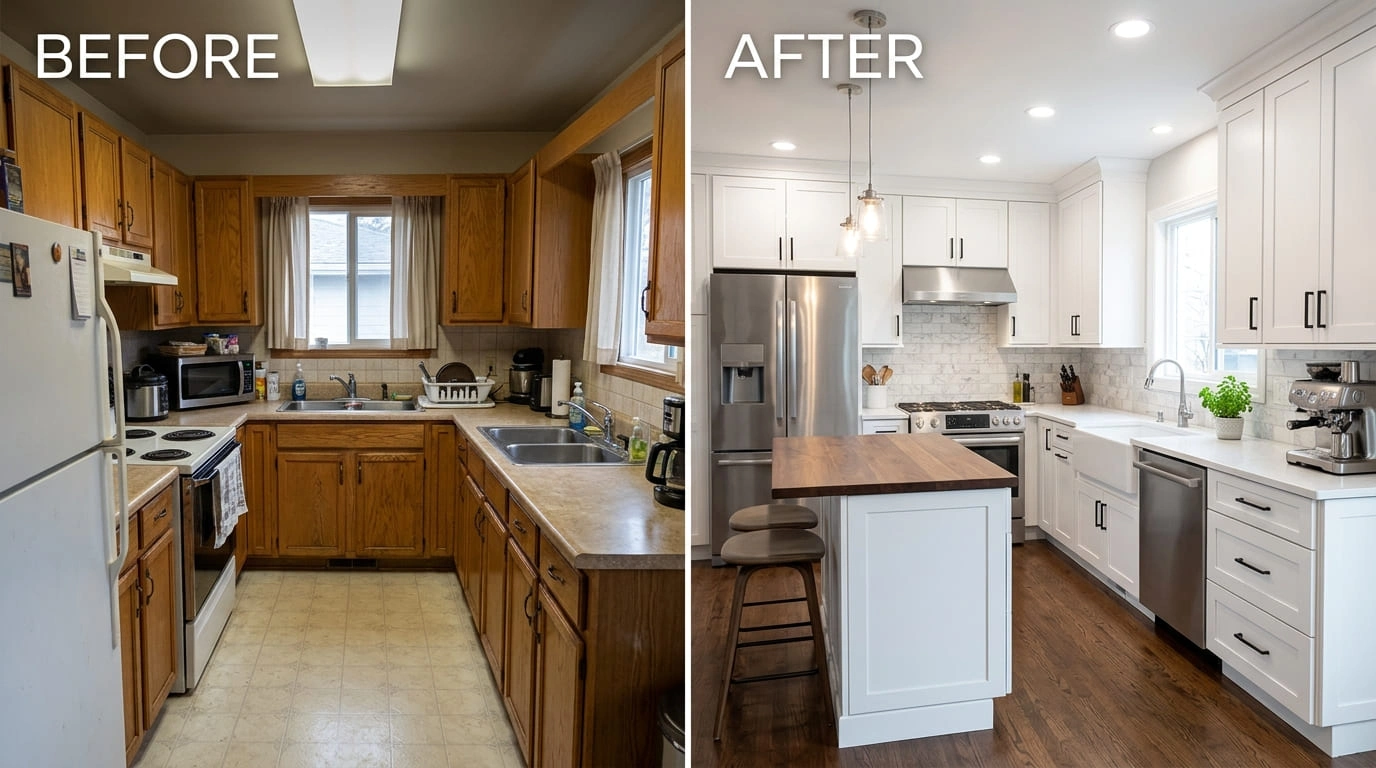 Kitchen Remodeling Before and After Results Center Arva Plumbers Arvada, CO